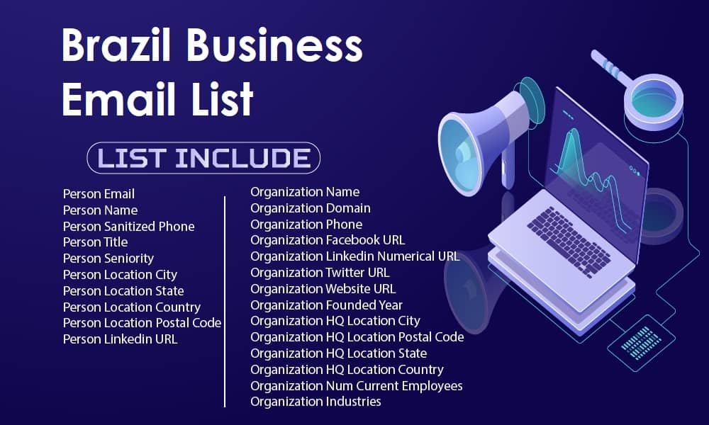 بيانات البريد الإلكتروني للأعمال في البرازيل