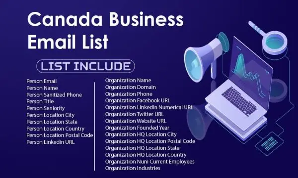 Canada business email data