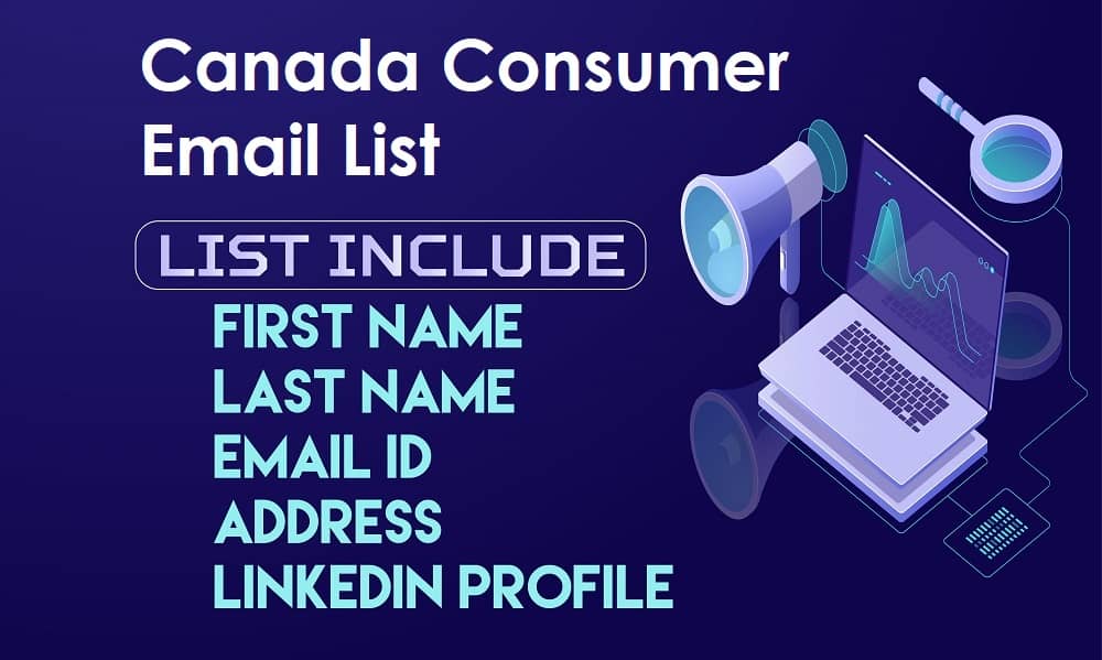 بيانات البريد الإلكتروني للمستهلك الكندي