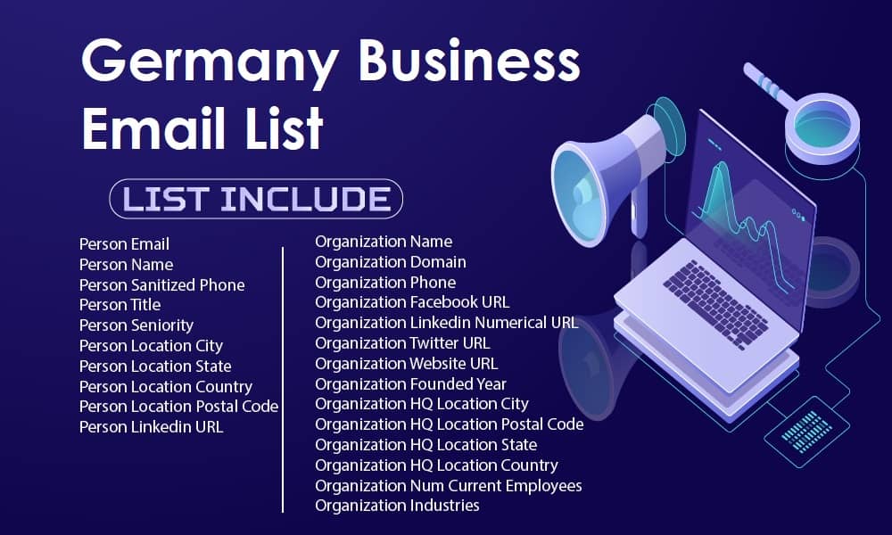 قائمة البريد الإلكتروني للأعمال التجارية في ألمانيا