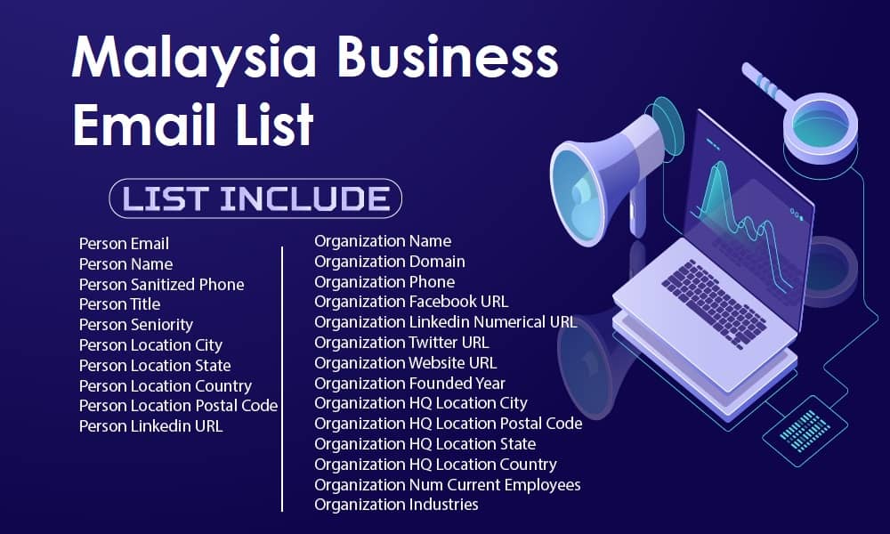 قائمة البريد الإلكتروني للأعمال في ماليزيا