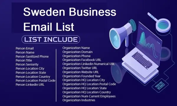 Sweden business email list